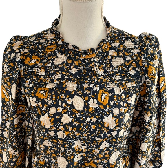 Target Universal Thread Floral High Neck Prairie Dress Women’s SZ S Blue Print - Picture 3 of 10